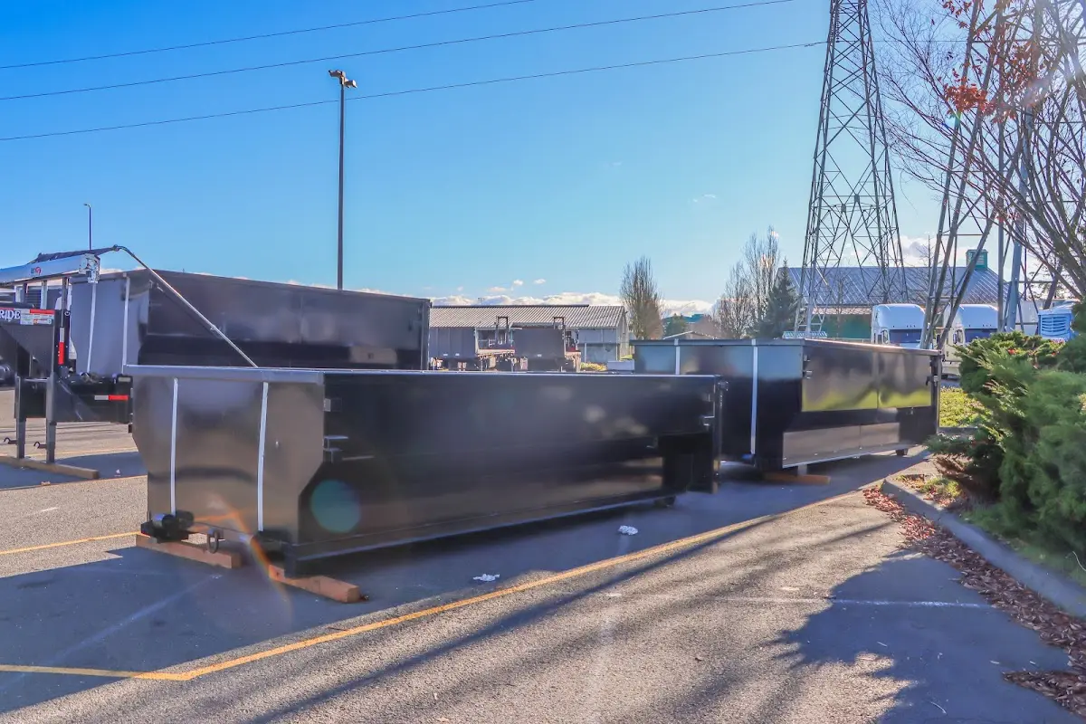 Roll-off dumpster ready for waste disposal at job site for Construction Dumpster Rental in Fitchburg